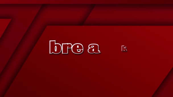 在地球上移动的红色抽象图形元素为背景的突发新闻字体 — 图库视频影像
