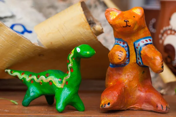Klei keramiek toy bear stilleven mooie schattige kinderen — Stockfoto