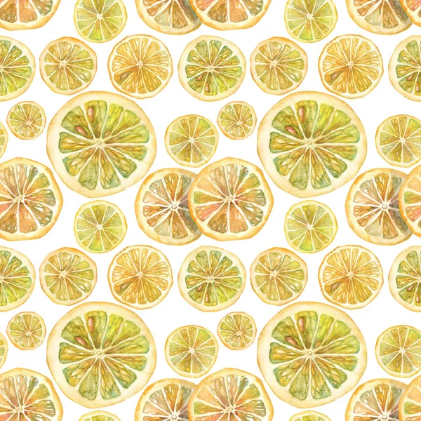 Watercolor realistic citrus pattern