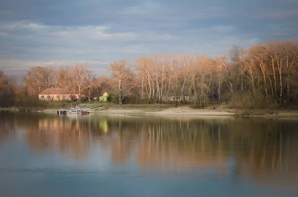 Riflesso degli alberi nel fiume — Foto Stock