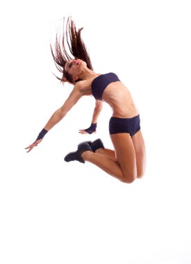 şık ve genç modern stil dansçı atlama