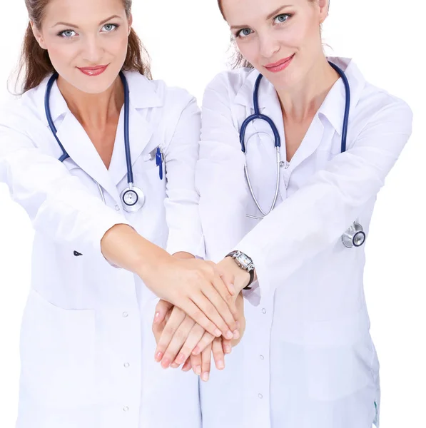 Deux jeunes femmes médecin, debout à l'hôpital — Photo