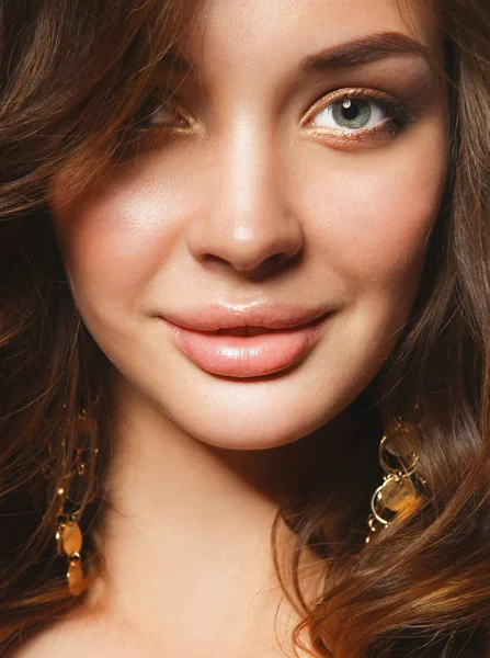 Detail portrét krásné mladé ženy tvář. — Stock fotografie