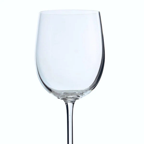 白い背景で隔離された単一の空ワイン グラス — ストック写真