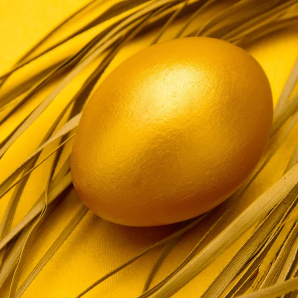 Huevo dorado sobre fondo blanco — Foto de Stock