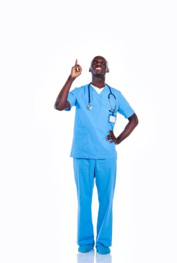 Doktor stetoskop noktası parmak kadar adamla