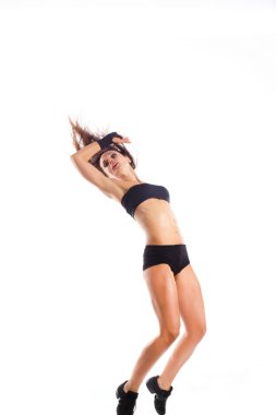 modern stil, şık ve genç dansçı poz