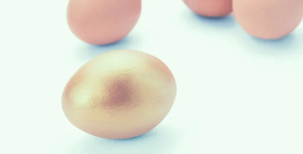 Golden egg on white background — Stock Photo, Image