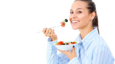 sağlıklı yemek yeme bir güzel kız