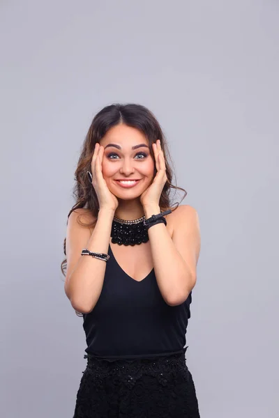 Portrait of a beautiful woman with necklace — Stock Photo, Image