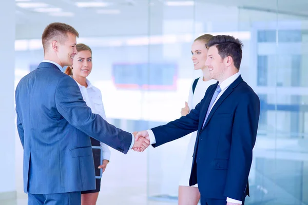 Image of two successful business men shaking hands with each other — Stock Photo, Image
