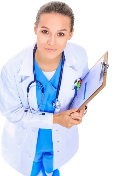 Ženská doktorka se zápisníkem. Ženský lékař — Stock fotografie