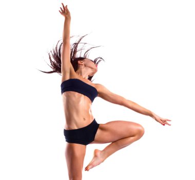 şık ve genç modern stil dansçı atlama