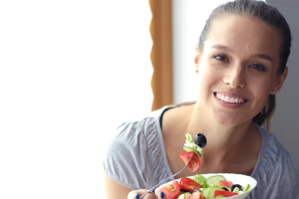 A beautiful girl eating healthy food. Beautiful girl — Stock Photo, Image