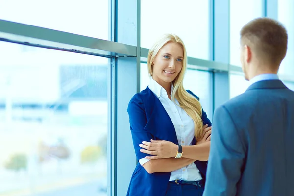 Two successful business people shaking hands with each other. Two successful business people — Stock Photo, Image