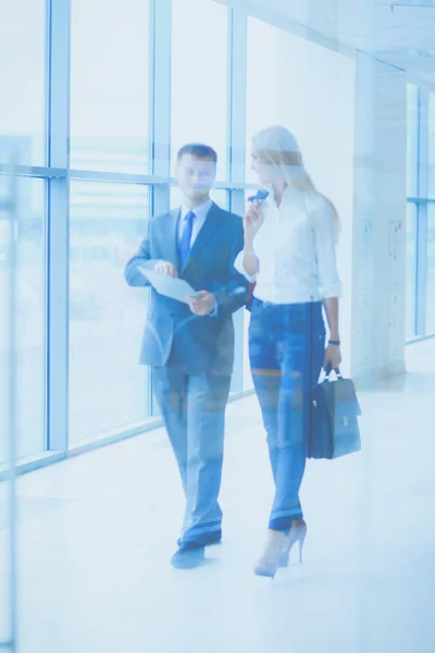 Smiling successful business team standing in office . business — Stock Photo, Image