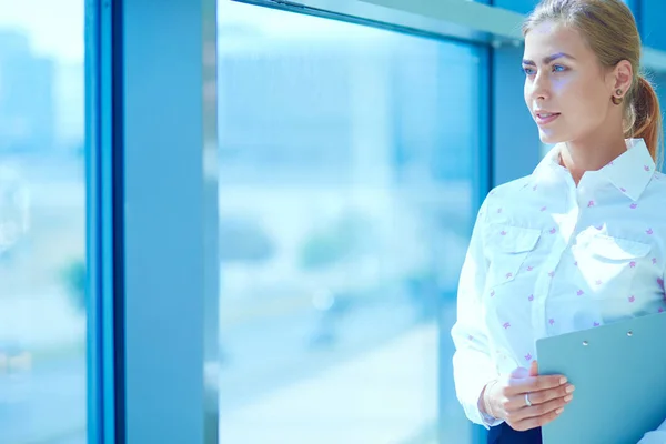 Mujer de negocios en primer plano en la oficina. Mujer de negocios — Foto de Stock