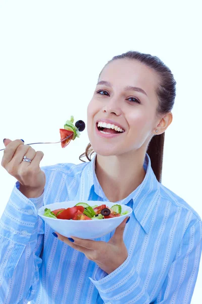A beautiful girl eating healthy food. Beautiful girl — Stock Photo, Image