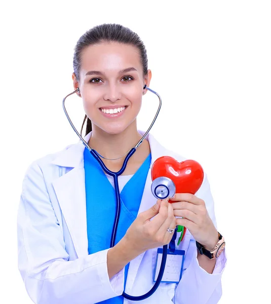 Médecin féminin avec presse-papiers. Femme médecin — Photo