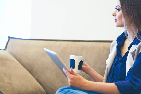 Close up portrait of beautiful young woman face