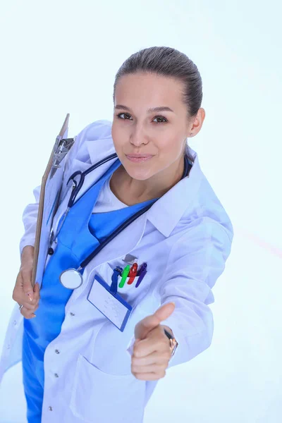 Doctora con portapapeles. Mujer doctora —  Fotos de Stock