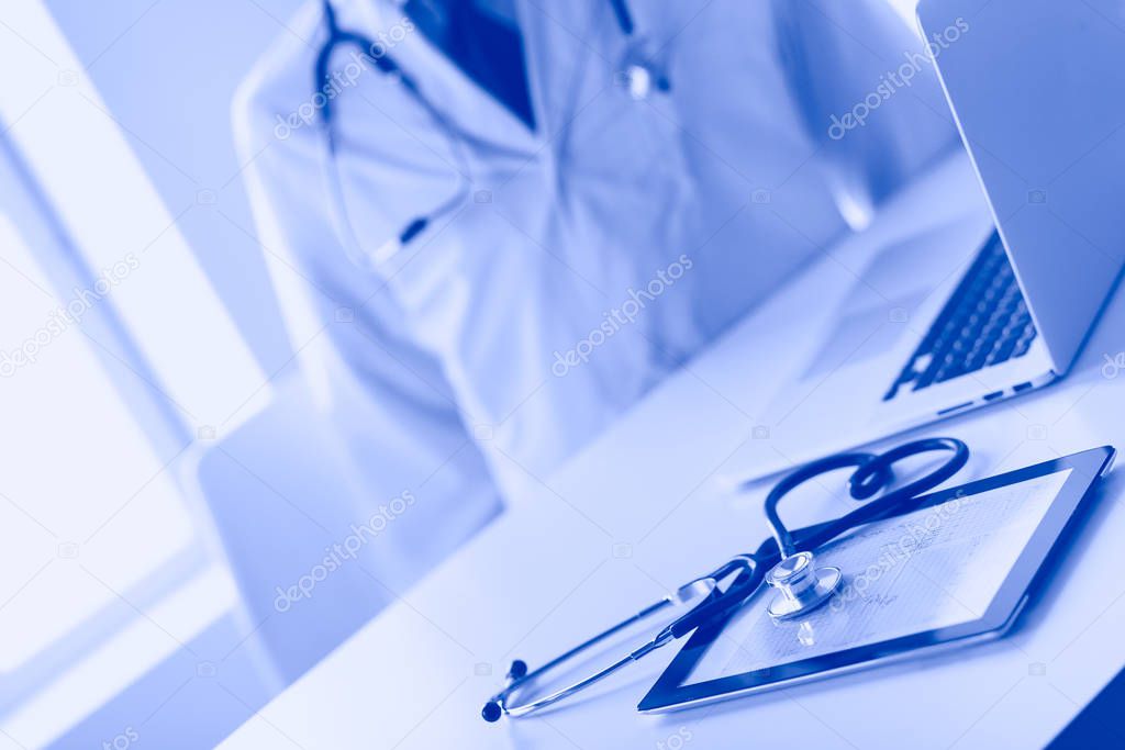 Medicine doctor offering hand to shake in office closeup. Doctors