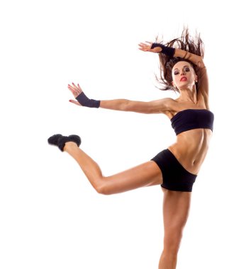 şık ve genç modern stil dansçı atlama