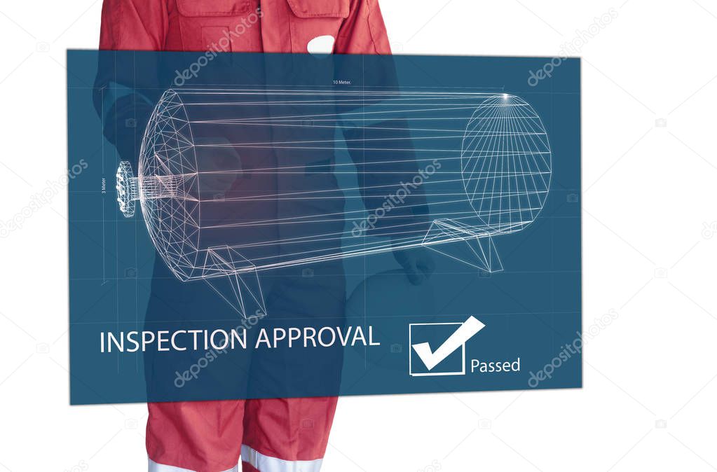 Inspector showing approved inspection result
