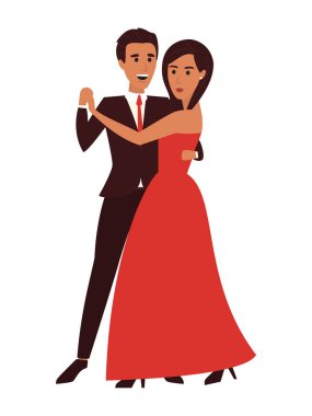 Çift dans. Düz tasarlamak vektör