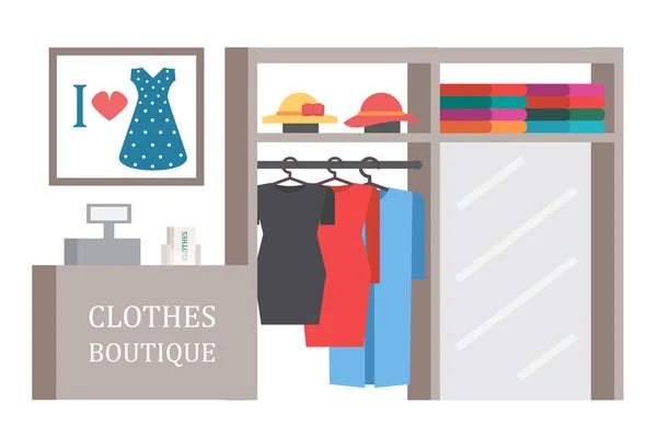 Tienda de zapatos tienda de calzado. Ilustración de compras vectoriales — Vector de stock