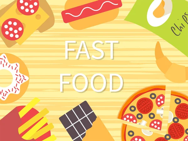 Fast food vektör şablonu — Stok Vektör