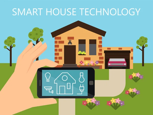Smart house technology — Stock Vector