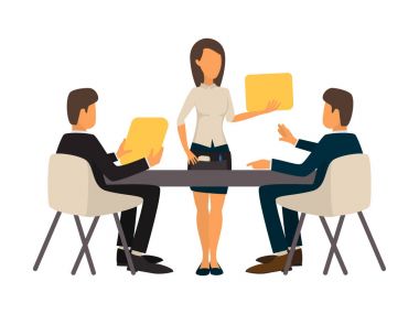 İş adamı iş öğle yemeğinde. Garson vektör