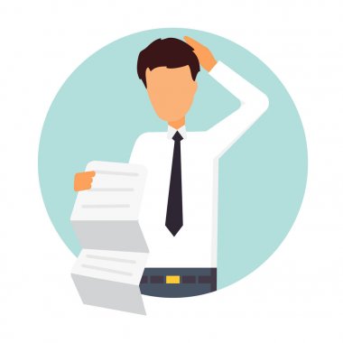 Bir sürü tüm fatura, borçları. İş vektör