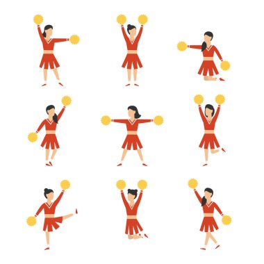 Amigo kız takımı ayarla. Vektör çizim