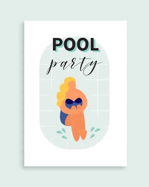 Pool party plakát. Vektor Pozvánka k akci beach. — Stockový vektor
