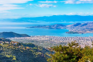 Yunanistan 'ın Pelion Mount kentinden Volos kent manzarası