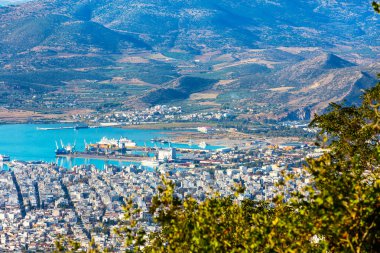 Yunanistan 'ın Pelion Mount kentinden Volos kent manzarası