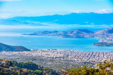 Yunanistan 'ın Pelion Mount kentinden Volos kent manzarası