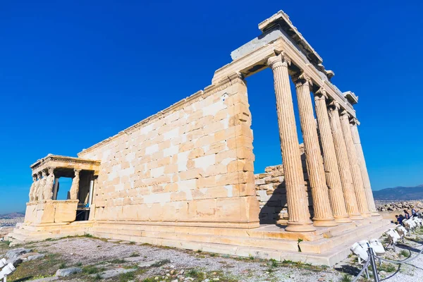 Ακρόπολη, Ναός Ερεχθείου στην Αθήνα, Ελλάδα — Φωτογραφία Αρχείου