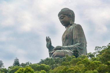 Büyük Buda Hong Kong 'da yakın plan heykeli.