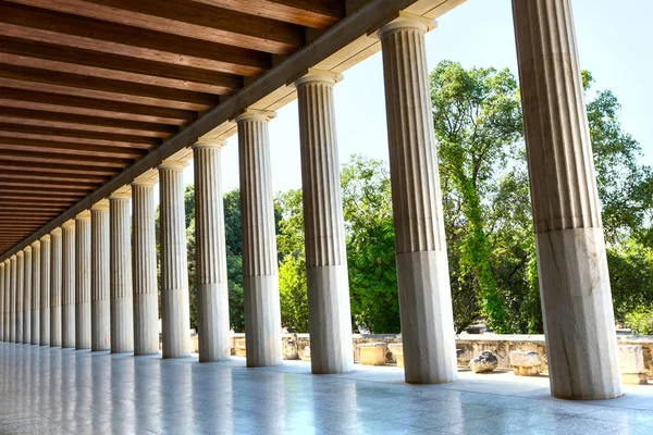 Antiga Stoa de Attalos em Atenas Grécia — Fotografia de Stock