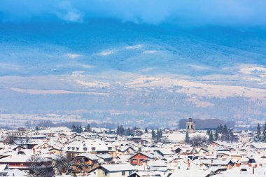 Evleri kar çatılar manzara Bulgar resort Bansko kayak