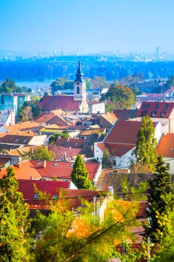 Gardos, Zemun, panoramik görünümünden kilise, Kulesi, Belgrad, Sırbistan