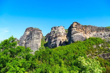 Varlaam kutsal Manastırı Meteora kayalar, Yunanistan, cliff üzerinde