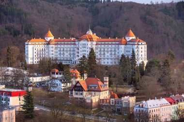 Karlovy Vary hava panorama görünüm, Çek Cumhuriyeti
