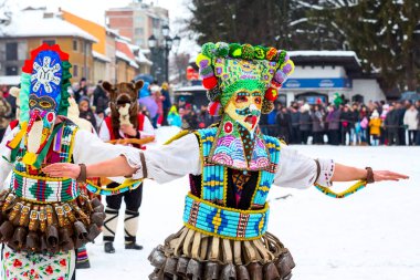 geleneksel Kukeri kostüm festival Bulgaristan