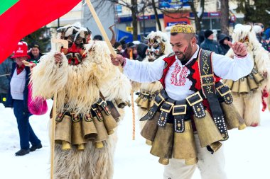 geleneksel Kukeri kostüm festival Bulgaristan