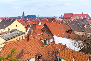 Bamberg Almanya tarihi şehrin havadan görünümü