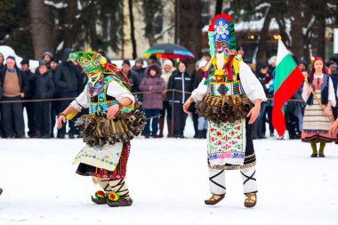 geleneksel Kukeri kostüm festival Bulgaristan